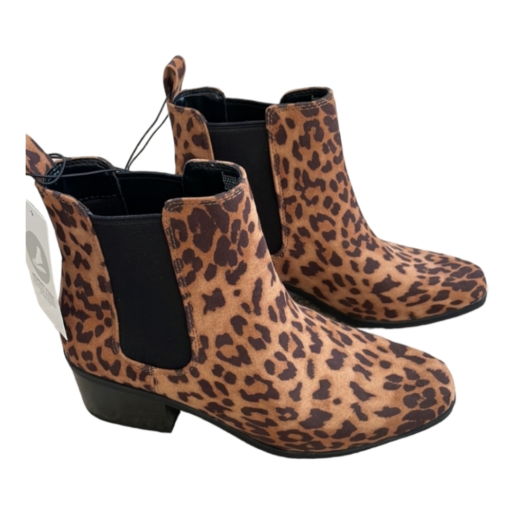 Leopard Print Ankle Boots, Women Sizes 8, 9